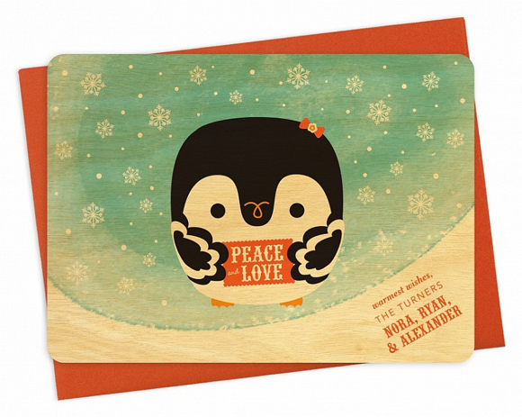 Night Owl Paper Goods' Peace Penguin card