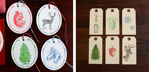 Sesame Letterpress Holiday  Gift Tags