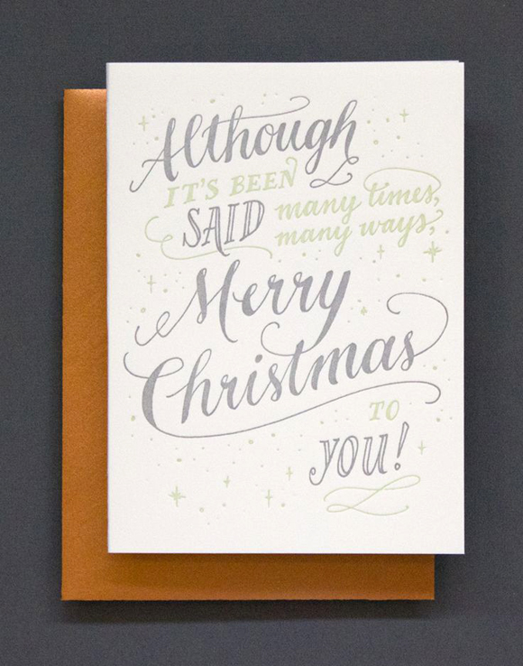 Ladyfingers Letterpress Although It's Been Said card
