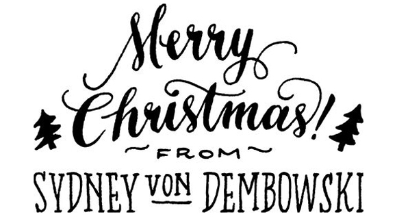 Ladyfingers Letterpress Merry Christmas custom stamp