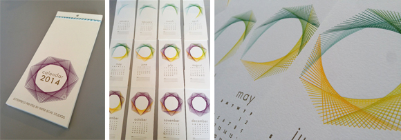 Paper Boat Studios 2014 Letterpress Wall Calendar