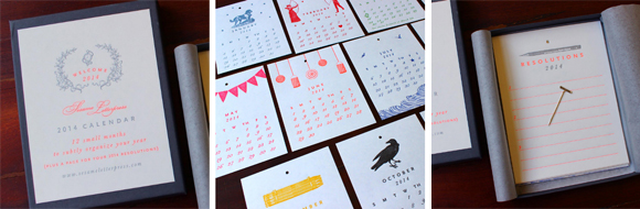 Sesame Letterpress 2014 Letterpress Calendar