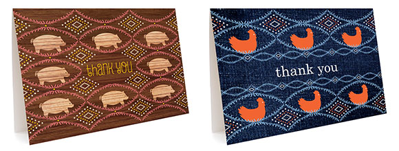 Night Owl Paper Goods Sampler thank you note designs