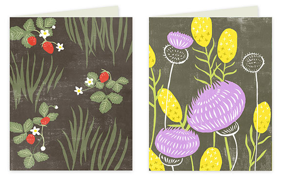 Rigel Stuhmiller Block Print Flowers cards