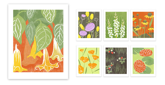 Rigel Stuhmiller Block Print Flowers prints