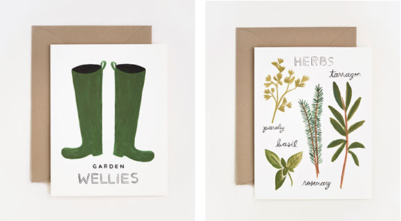 Rifle Paper - "Wellies" and "Herbs" cards