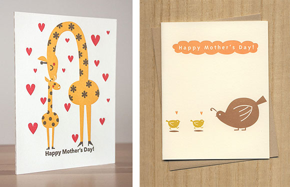 Fugu Fugu Press Mother's Day Giraffe and Quails cards