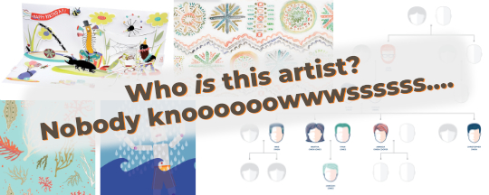 A montage of images from the jesswick.com website, with the words "Who IS this artist? Nobody knoooooowwwsssss...."overlaid.